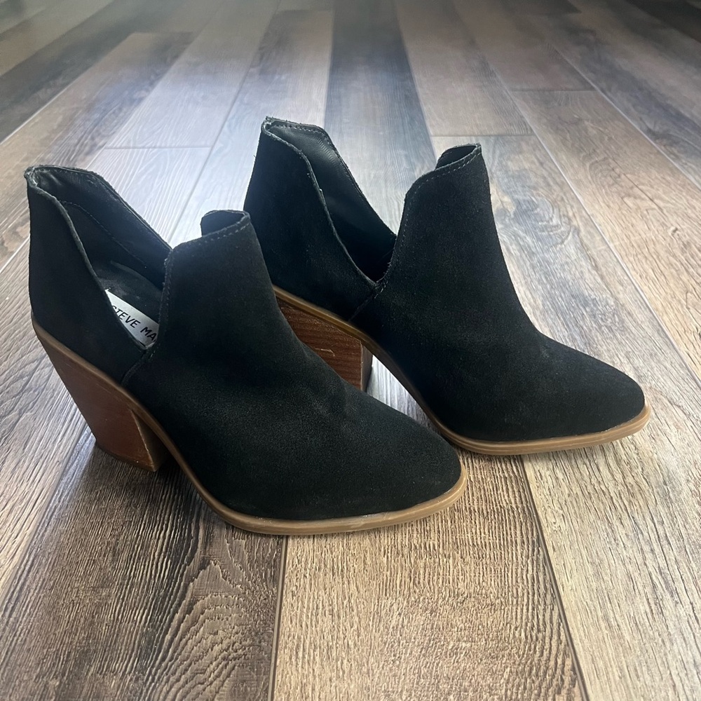Steve Madden Black and Brown Heeled Boots